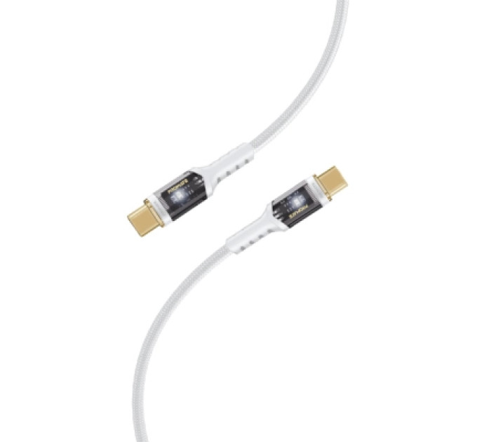 Дата кабель USB-C to USB-C lucidline-cc200.white Promate (lucidline-cc200.white)