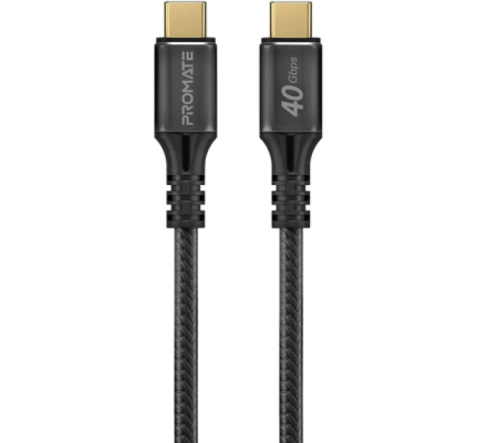 Дата кабель USB-C to USB-C powerbolt240-1m.black Promate (powerbolt240-1m.black)