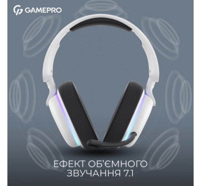 Навушники GamePro Asgard Bragi 7.1 RGB Tri-Mod White (HSW250W)