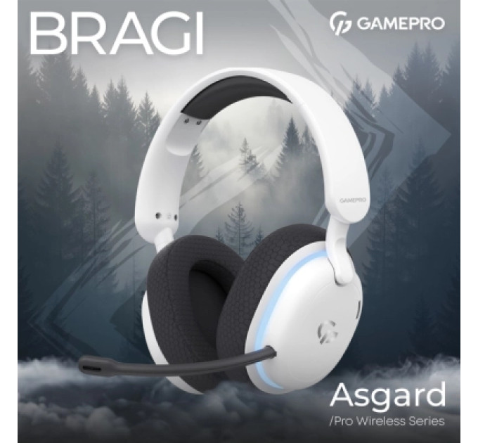 Навушники GamePro Asgard Bragi 7.1 RGB Tri-Mod White (HSW250W)