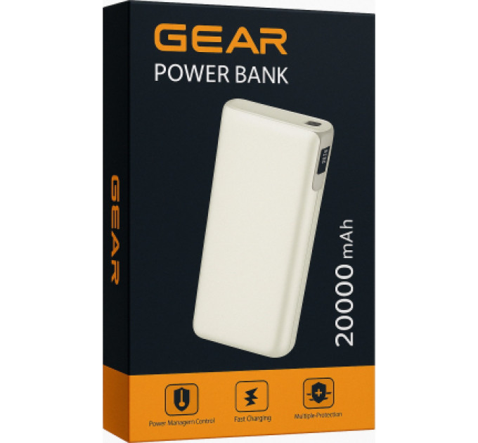 GEAR Батарея універсальна GEAR 20000mAh, PD/22.5W, black (WP952P)