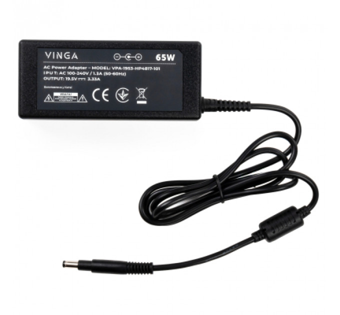 Блок живлення до ноутбуку Vinga HP 65W 19.5V 3.3А 4.8*1.7 long (VPA-1953-HP4817-101)