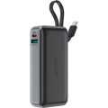 Acefast Батарея універсальна Acefast 10000mAh 30W PD, USB-C witch cable, USB-A, Li-Pol, M7 Black (6974316283379)