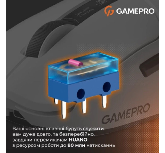 Мишка GamePro Genesis Ranker Wireless/Bluetooth/USB White (GM012W)