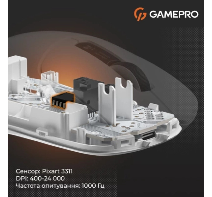 Мишка GamePro Genesis Ranker Wireless/Bluetooth/USB White (GM012W)