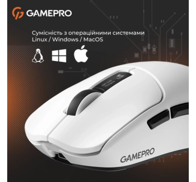 Мишка GamePro Genesis Ranker Wireless/Bluetooth/USB White (GM012W)