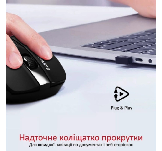 Мишка Promate Cursor Wireless Black (cursor.black)