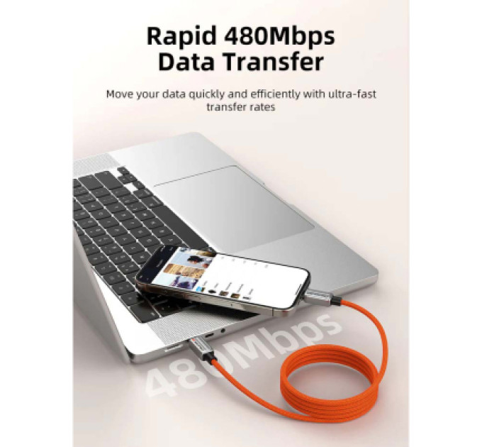 Cabletime Дата кабель USB-C to USB-C 2.0m PD240W magnetic Cabletime (CA915729)