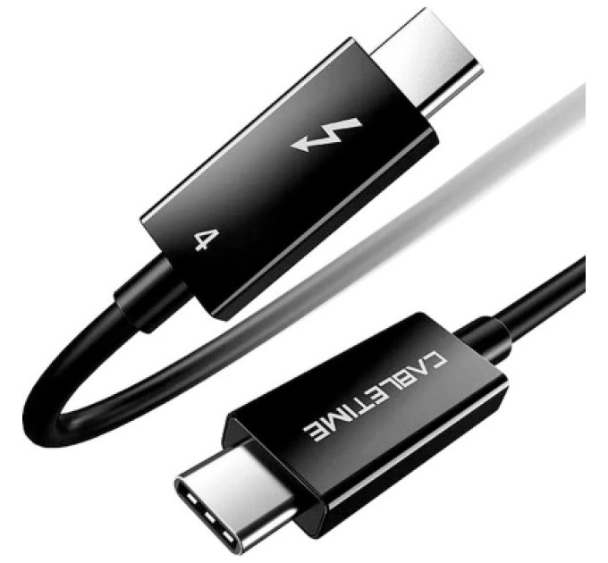 Дата кабель USB-C to USB-C 1.0m Thunderbolt 4 100W (20V/5A) 8K60Hz Cabletime (CA915422)