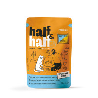 Вологий корм для кішок Half&Half для стерилізованих з білою рибою та морквою в соусі 85 г (4820261921908)