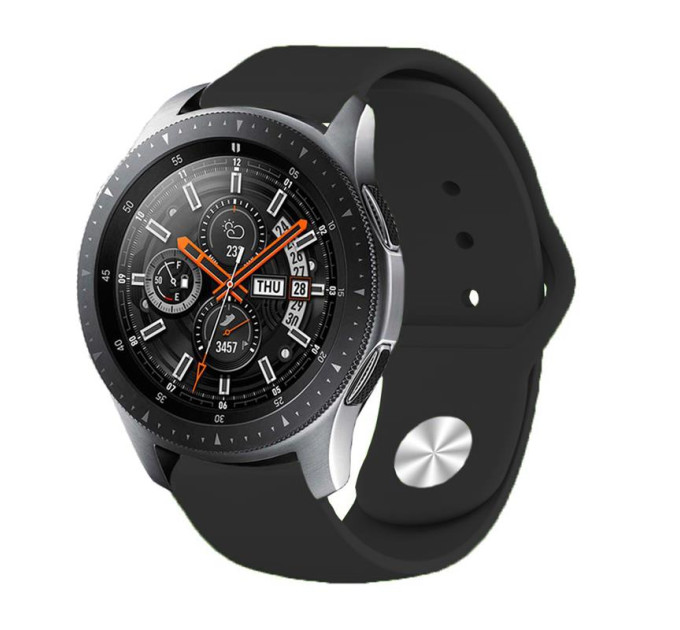 Силіконовий ремінець BeCover для Samsung Galaxy (20mm)/Watch 5/ Watch 4 40/44mm/Watch 4 Classic 42mm/Watch Active/Active 2 40/44mm/Watch 3 41mm/Gear S2/Classic/Gear Sport Black (706176)
