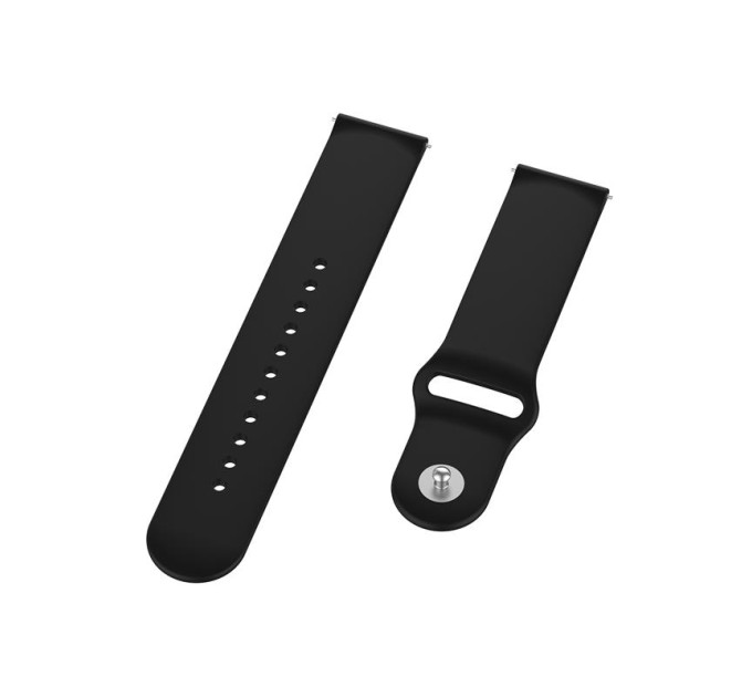 Силіконовий ремінець BeCover для Samsung Galaxy (20mm)/Watch 5/ Watch 4 40/44mm/Watch 4 Classic 42mm/Watch Active/Active 2 40/44mm/Watch 3 41mm/Gear S2/Classic/Gear Sport Black (706176)
