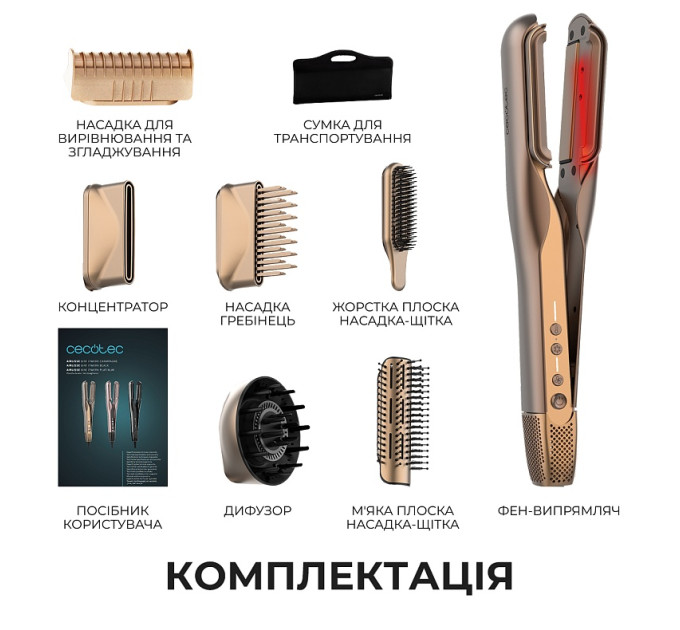 Cecotec Випрямляч для волосся Cecotec AirLisse 6in1 iTwerk Champagne (A01_EU01_122191)
