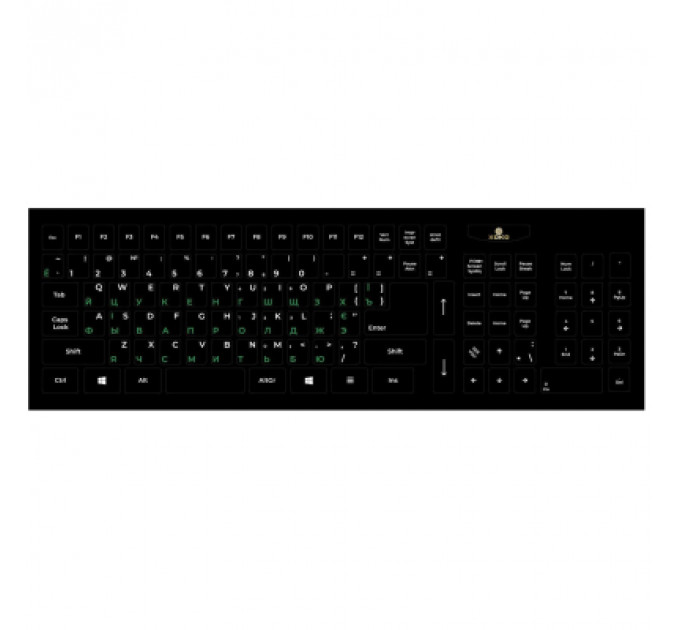 Наклейка на клавіатуру XoKo 109 keys UA/rus green, Latin white (XK-KB-STCK-BG)