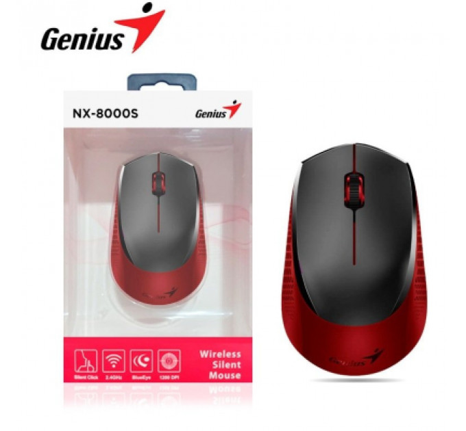 Мишка Genius NX-8000 Silent Wireless Red (31030025401)