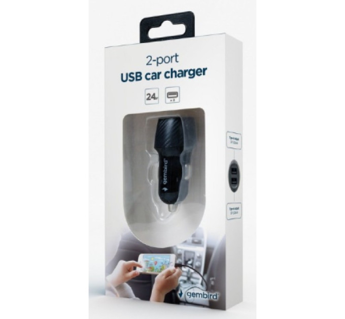 Gembird Зарядний пристрій Gembird 2 port 4.8A (TA-U2C48A-CAR-01)