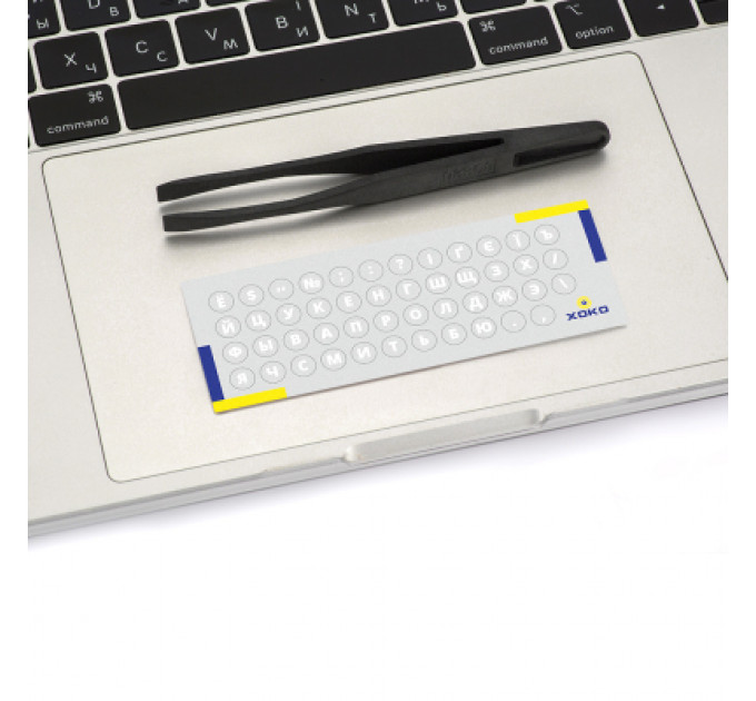 Наклейка на клавіатуру XoKo мікро-наклейка прозора 47 keys UA/rus white (XK-MCR-47)