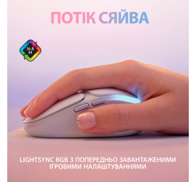 Мишка Logitech G705 Gaming Wireless/Bluetooth White (910-006367)