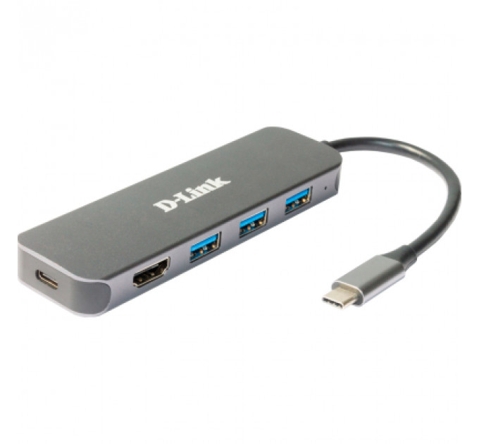 Концентратор D-Link USB-C 3xUSB3.0, 1xUSB-C, 1xHDMI (DUB-2333)