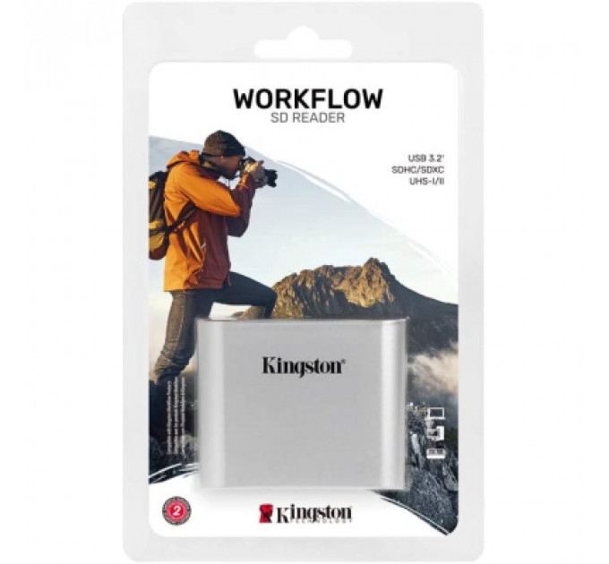 Зчитувач флеш-карт Kingston Workflow Dual-Slot SDHC/SDXC UHS-II (WFS-SD)