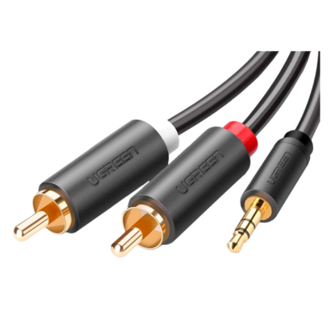 Ugreen Кабель мультимедійний AUX 3.5mm TRS to RCAx2 M/M 5.0m AV102 Black Ugreen (10513)