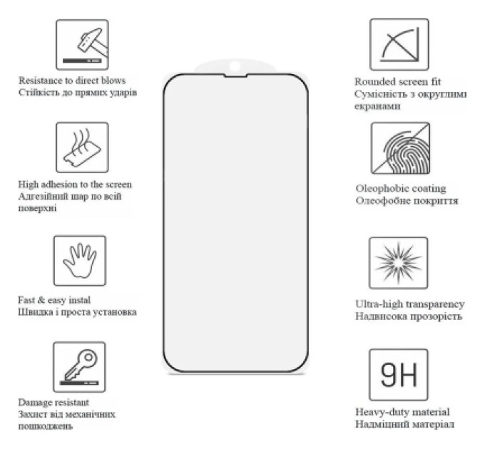 Drobak Скло захисне Drobak Matte Ceramics Anty Spy Apple iPhone 17 Pro Max (333365)