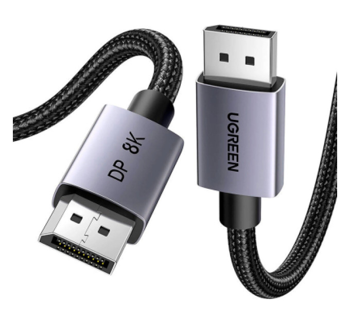 Ugreen Кабель мультимедійний DisplayPort M to DisplayPort M 2.0m V1.4 8K60Hz DP120 black Ugreen (25905)