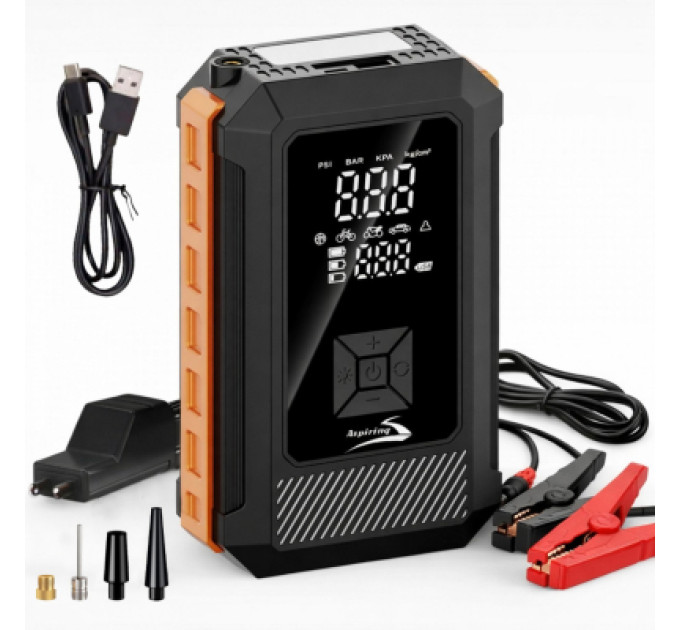 Aspiring Пуско зарядний пристрій Aspiring 10000mAh 1000A Jump 5 Power bank 3-in-1 with inflator (VTR-P5)