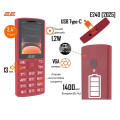 2E Мобiльний телефон 2E E240 2025 Dual Sim Red (794300867219)