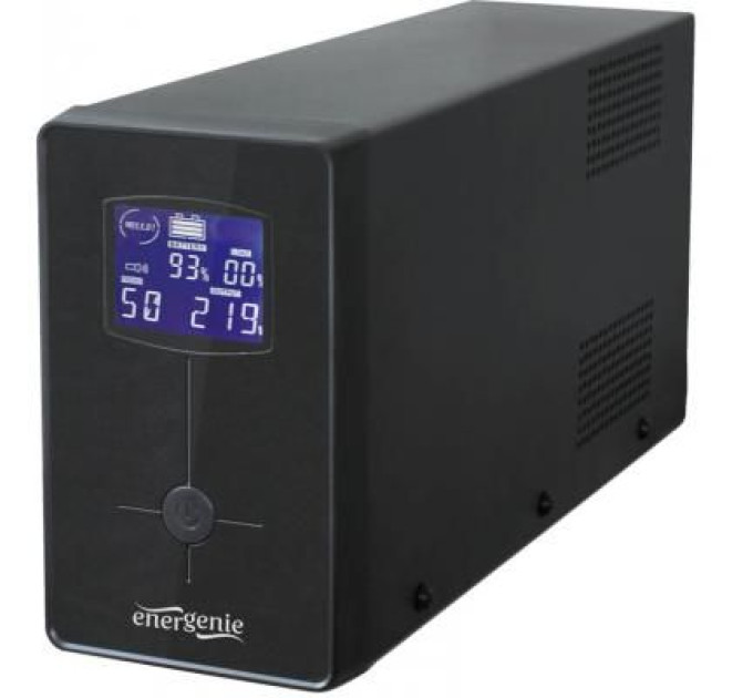 EnerGenie Джерело безперебійного живлення EnerGenie EG-UPS-031, LCD дисплей, USB порт, 650 ВтA, чорний колір