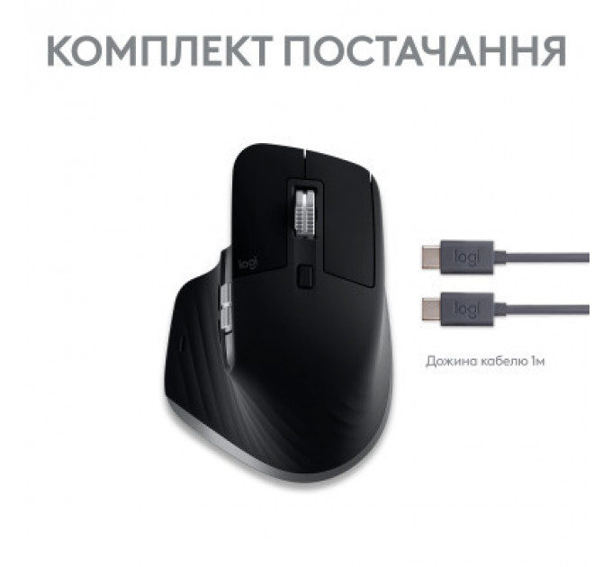 Мишка Logitech MX Master 3S For Mac Performance Wireless Space Grey (910-006571)