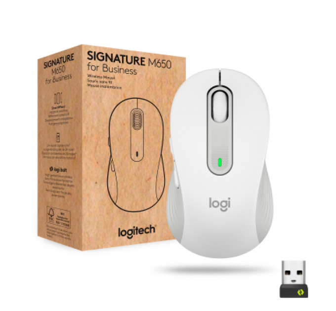 Мишка Logitech Signature M650 L Wireless Mouse for Business Off-White (910-006349)