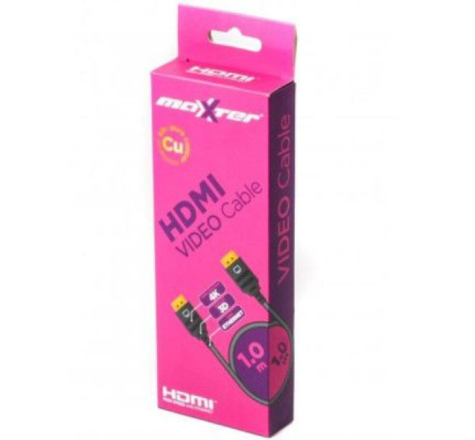Maxxter Кабель Maxxter VB-HDMI4-1M, позолочені коннектори, 1 м.