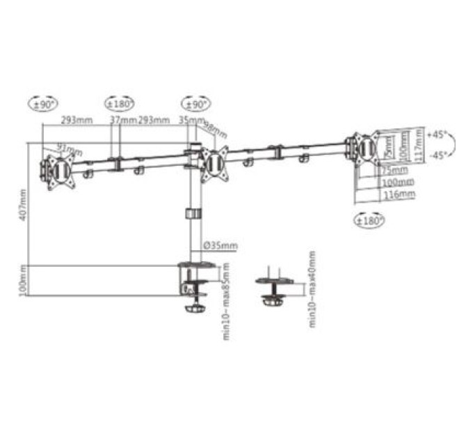 Gembird Кронштейн Gembird MA-D3-01
