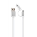 Cablexpert Кабель Cablexpert CC-USB2-AM8PmB-1M-SV, USB 2.0 AM-папа/Lightning+mUSB, 1.0 м.