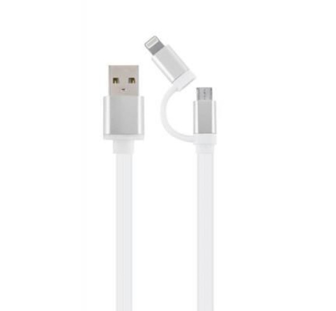 Cablexpert Кабель Cablexpert CC-USB2-AM8PmB-1M-SV, USB 2.0 AM-папа/Lightning+mUSB, 1.0 м.