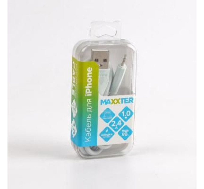 Maxxter Кабель Maxxter UB-L-USB-01MG, USB 2.0 А-тато/Lightning, 1.0 м.