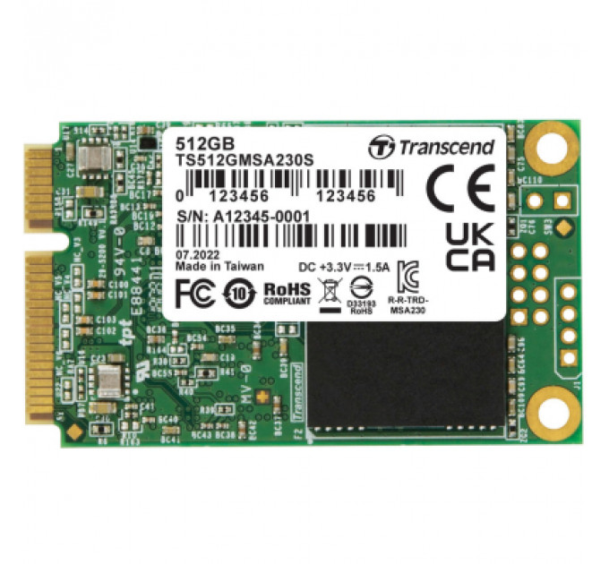 Накопичувач SSD mSATA 512GB Transcend (TS512GMSA230S)