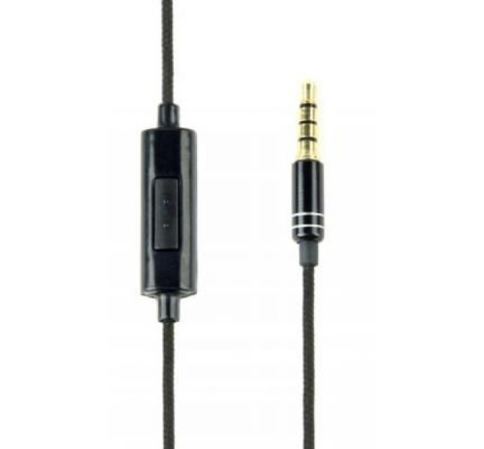 Gmb audio Вакуумні навушники з мікрофоном Gembird MHS-EP-CDG-B, металевий корпус, чорний колір