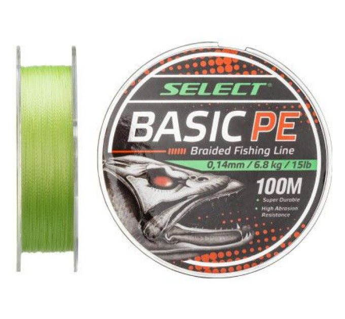 Select Шнур Select Basic PE 100m Light Green 0.16mm 18lb/8.3kg (1870.27.50)