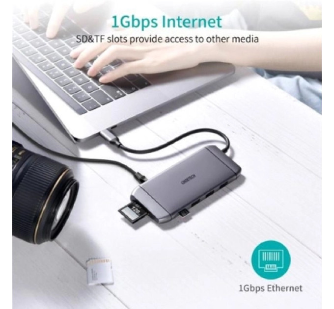 Choetech Адаптер Choetech HUB-M15-GY, USB Type-C 9-в-1