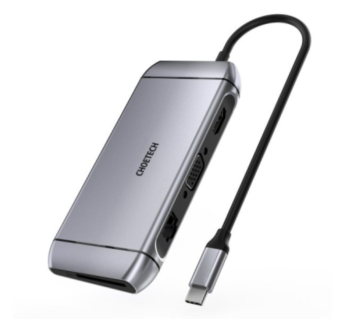 Choetech Адаптер Choetech HUB-M15-GY, USB Type-C 9-в-1