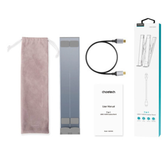 Choetech Адаптер Choetech HUB-M48-GY, USB Type-C 7-в-1