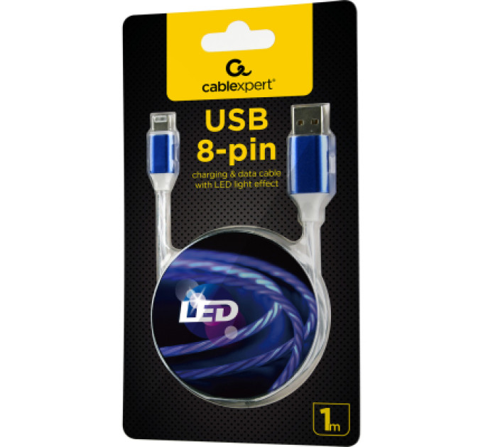 Cablexpert Кабель Cablexpert CC-USB-8PLED-1M, USB 2.0 А-папа/Lightning, 1.0 м.