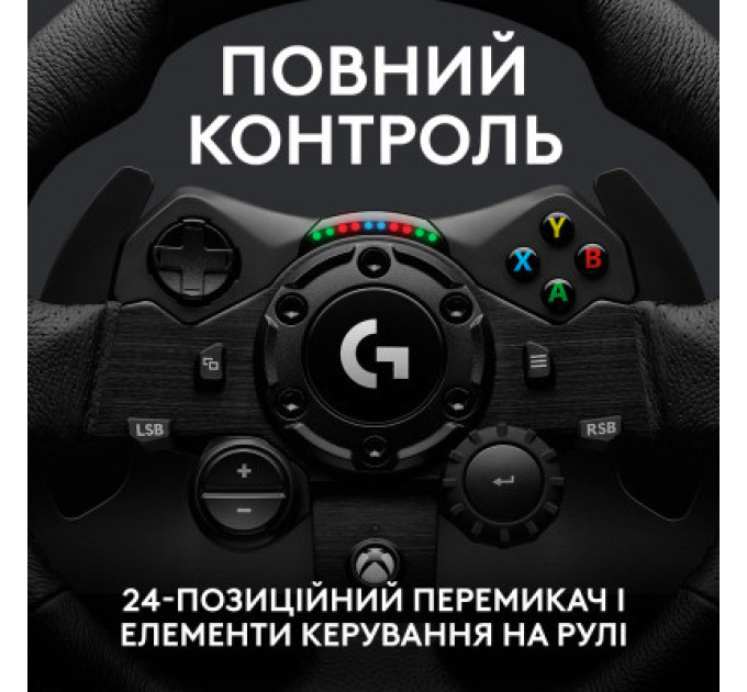 Logitech Кермо Logitech G923 Racing Wheel and Pedals for Xbox One and PC Black (941-000158)