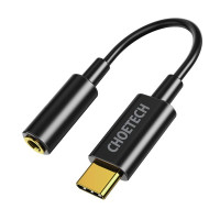 Адаптер Choetech AUX003-BK, Type-C - стерео-аудіо 3.5 mm
