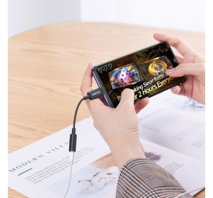 Choetech Адаптер Choetech AUX003-BK, Type-C - стерео-аудіо 3.5 mm
