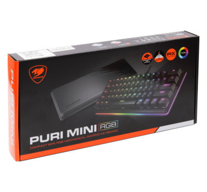 Cougar Клавіатура ігрова Cougar Puri Mini RGB, з RGB підсвічуванням, USB