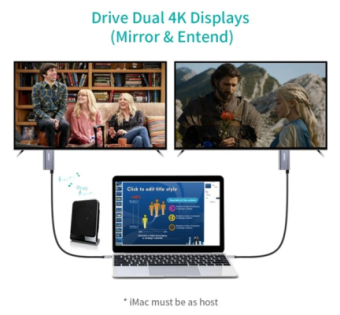 Choetech Кабель Choetech XCH-M180GY, USB-C на HDMI, 1.8м