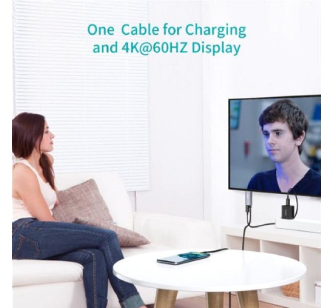 Choetech Кабель Choetech XCH-M180GY, USB-C на HDMI, 1.8м